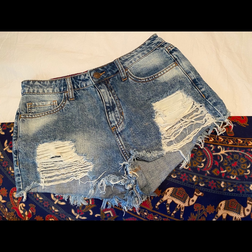 Forever 21 High Waist Festival Jean Shorts